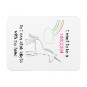 Edgy Unicorn met regenboog en Confetti Funny Magneet (Horizontaal)