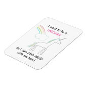 Edgy Unicorn met regenboog en Confetti Funny Magneet (Linkerzijde)