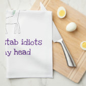 Edgy Unicorn met regenboog en Confetti Funny Theedoek (Quarter Fold)