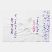 Edgy Unicorn met regenboog en Confetti Funny Theedoek (Horizontaal)