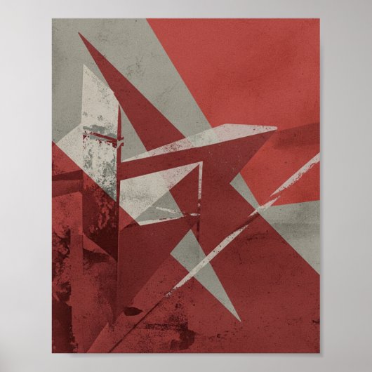 Edgy Urban Geometric - Grunge Abstracte kunst Poster (Voorkant)