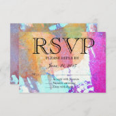 Edgy Waterverf RSVP Kaartje (Voorkant / Achterkant)