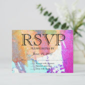 Edgy Waterverf RSVP Kaartje (Staand voorkant)