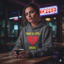 Edgy Y2K Gebroken Hart Hoodie - Dat is het Leven W