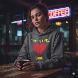 Edgy Y2K Gebroken Hart Hoodie - Dat is het Leven W