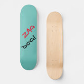 Edgy Zag Dog Blauwgroen Skateboard (Voorkant)