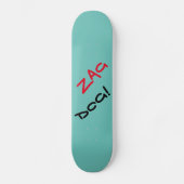 Edgy Zag Dog Blauwgroen Skateboard (Voorkant)