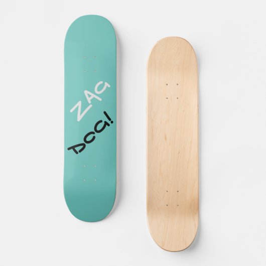 Edgy Zag Dog Blauwgroen Skateboard (Voorkant)