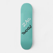 Edgy Zag Dog Blauwgroen Skateboard (Voorkant)