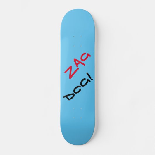 Edgy Zag Dog Blue Skateboard (Voorkant)