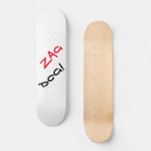 Edgy Zag Dog Witte Skateboard (Voorkant)