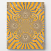 Edgy Zebra Elegance: een goudgele print Fotoplaat (Voorkant)