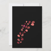 Edgy Zwart Rood Bloemen Bruiloft Dank u KAART (Achterkant)