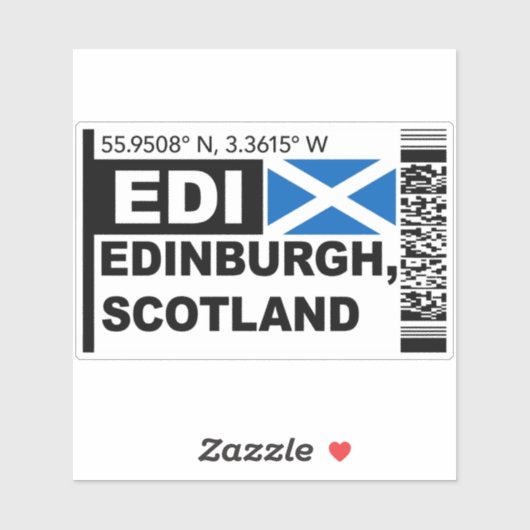 EDI Edinburgh Boarding Pass - Scotland Travel Sticker (Vel)