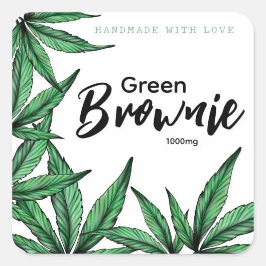 Edibles label Groene Brownie (Voorkant)