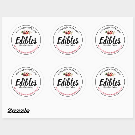 Edibles-label Ronde Sticker (Vel)