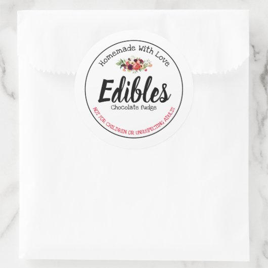 Edibles-label Ronde Sticker (Tas)