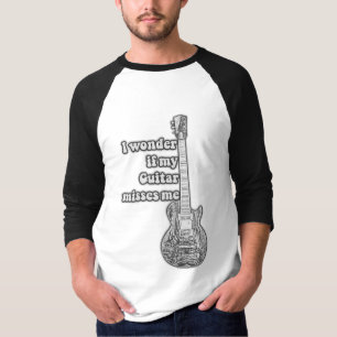 Edief my guitar misses. Black and White T-shirt