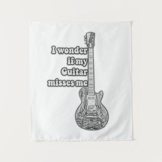 Edief my guitar misses. Black and White Wandkleed (Voorkant)