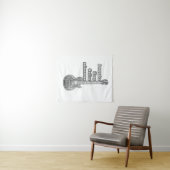Edief my guitar misses. Black and White Wandkleed (In Situ (horizontaal))