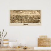 Edinboro, PA Panorama Kaart - 1898 Poster (Keuken)