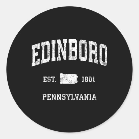 Edinboro Pennsylvania atletische sporten Ronde Sticker (Voorkant)