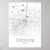 Edinburg Map - Texas - City Map Poster (Voorkant)