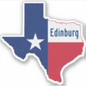 Edinburg Texas Flag Sticker (Voorkant)