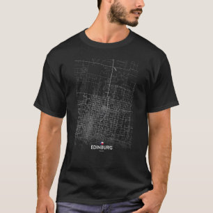 edinburg texas Stadsplattegrond Reizen souvenir wo T-shirt