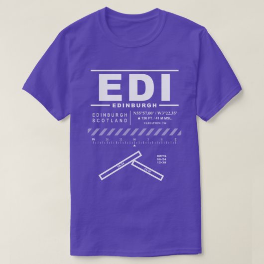 Edinburgh Airport EDI Tee Shirt (Design voorkant)