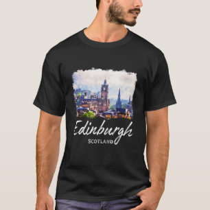 Edinburgh Aquarel Schilderij Edinburgh T-shirt