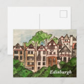 Edinburgh briefkaart (huizen naast het kasteel) (Voorkant / Achterkant)