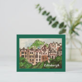 Edinburgh briefkaart ( Huizen naast het kasteel.)g (Staand voorkant)