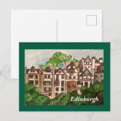 Edinburgh briefkaart ( Huizen naast het kasteel.)g (Voorkant / Achterkant)