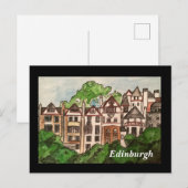Edinburgh briefkaart ( Huizen naast het kasteel.)z (Voorkant / Achterkant)