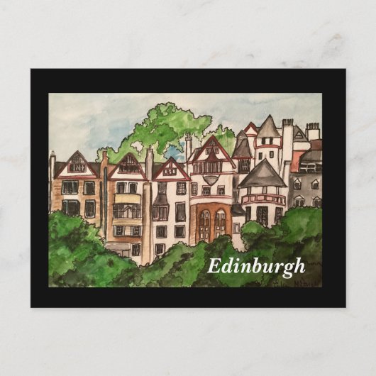 Edinburgh briefkaart ( Huizen naast het kasteel.)z (Voorkant)