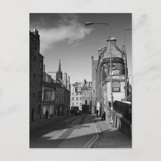 Edinburgh Candlemakers Row Mono Briefkaart (Voorkant)