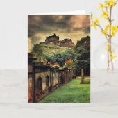 Edinburgh Castle - Antiek stijl Kaart (Gele Bloem)