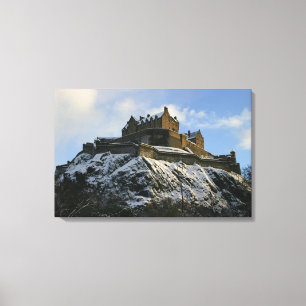 Edinburgh Castle, bekleed in sneeuw Canvas Afdruk