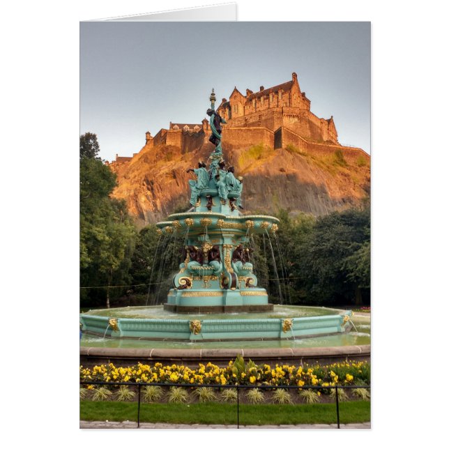 Edinburgh Castle Fountain Princes Street Gardens (Voorkant)