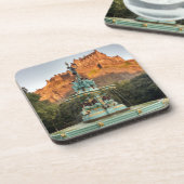 Edinburgh Castle Fountain Princes Street Gardens Bier Onderzetter (Linkerzijde)