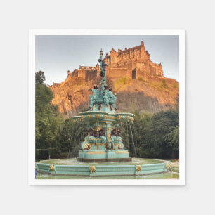 Edinburgh Castle Fountain Princes Street Gardens Servet