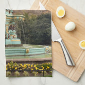 Edinburgh Castle Fountain Princes Street Gardens Theedoek (Quarter Fold)