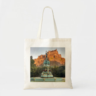 Edinburgh Castle Fountain Princes Street Gardens Tote Bag