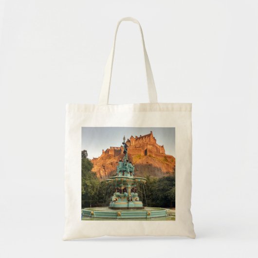 Edinburgh Castle Fountain Princes Street Gardens Tote Bag (Voorkant)