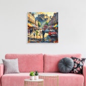 Edinburgh Castle High Street Scene Schilderij op C Canvas Afdruk (Insitu (Woonkamer))