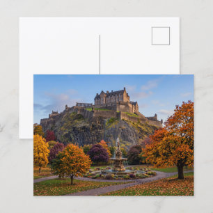 Edinburgh Castle in herfstgoud Briefkaart