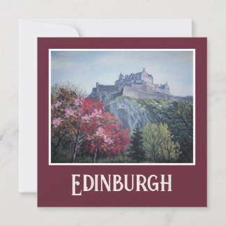 Edinburgh Castle-kaart voor fijne kunst door Pola. Feestdagenkaart