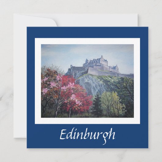 Edinburgh Castle-kaart voor fijne kunst door Pola. Feestdagenkaart (Voorkant)