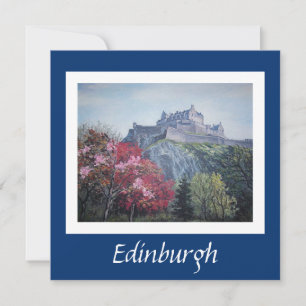Edinburgh Castle-kaart voor fijne kunst door Pola. Feestdagenkaart